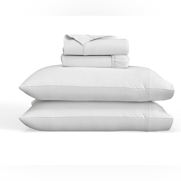 Sealy Signature - 300 Thread Count Clean Performance Solid Sheet Set, White Twin - Picture 3 of 7